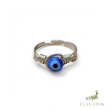 Uçan Geyik Nazar Boncuğu Yüzük - Korunma, Huzur ve Şans Taşı - Kadın Takı