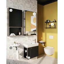 VitrA Archiplan Banyo Seti ( (1) Lavabo Dolabı 66537 ,(2) Aynalı Banyo Dolabı 66609 , (3) Orta Ünite 66593 , (4) Duble Raf 66606 , (5) Havluluk A4