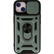 Etc iPhone 13 Kılıf Pars Lens Yüzüklü Silikon - YEŞIL-(5796) - MYG7752-5521