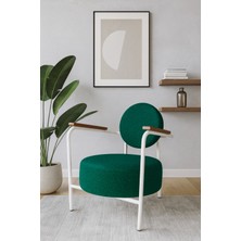 Azra Mobilya Venüs Modern Berjer | Soft Kumaş | Beyaz Metal Ayaklı Koltuk | Ev & Ofis | Yeşil