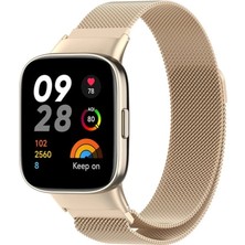 Magicool Xiaomi Redmi Watch 3 Metal Mıknatıslı Kordon - Metalik Gold