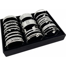 Megass Dekor Süet Kumaş Siyah Renk 34/24 cm Batırmalı Bileklik Kelepçe Tablası