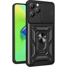 Genel Tedarik Infinix Hot 40 Pro Kılıf Pars Lens Yüzüklü Silikon - SIYAH-(5796) - EMTHBA7081-6834