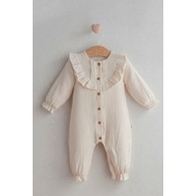 Cantoy Vintage Dantel Detaylı Müslin Bebek Tulumu