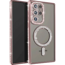 Khayra Samsung Galaxy S25 Ultra Kılıf Joke Simli Magneticsafe Kılıf - PEMBE-(5796) - ESZAOC4772-3419