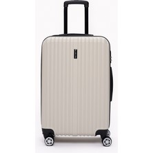 2'li Valiz Seti Elatae Valiz Orta Boy ve Makyaj Bej 2'li Set 1020