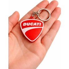 Ducati Logolu Özel Tasarım Motosiklet Anahtarlığı | Kırmızı Kalkan Şekilli Şık Anahtarlık | Motor Severlere Hediye