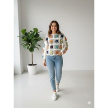 Kazak Beyaz Elemeği Örgü Kazak