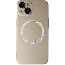 Genel Tedarik iPhone 14 Plus Kılıf Jack Magneticsafe Lens Silikon - GOLD-(5796) - EMTHBA8184-8397