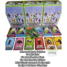 Emrah Gültekin Minecraft Son Seri Yıldızlar Kulübü Oyun Kartları 10 Mini Kutu 60 Kart 10 Sticker Hediye