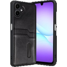 Genel Tedarik Samsung Galaxy A07 4g Sara Kartvizitli Deri Kılıf - SIYAH-(5796) - EMTHBA7334-3163