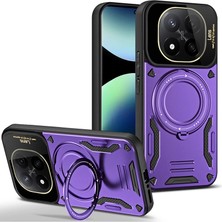 Magicool Xiaomi Redmi Note 14 Pro 4g Kılıf Joy Lens Standlı Kapak - Mor