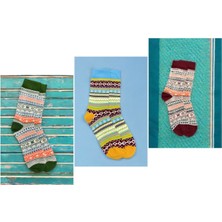 Bemp 3’lü Unisex Etnik Desenli Kalın Kışlık Çorap