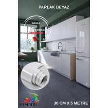 Rimafol Mutfak Mobilya Tezgah Kaplama Folyosu Parlak Beyaz 30CMX5M