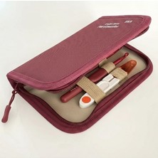 İğne İzi Kırmızı Red Örgü Tiğ Seti Çanta ve Makas 9 Adet Tiğ