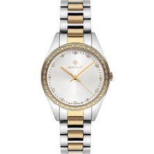 Gant Kadın Kol Saati Altın & Metal Kordon Beyaz Taşlı Kadran 34 mm 5 Atm