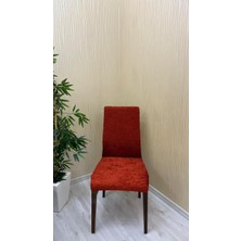 Baby Face Kumaş Lastikli Kaymaz Esnek Sandalye Koruyucu Örtü - Kiremit - Beş Adet