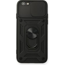 Egecen iPhone 6 Kılıf Pars Lens Yüzüklü Silikon - SIYAH-(5796) - ECR5797-1934