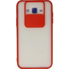 Genel Tedarik Samsung Galaxy J7 Kılıf Palm Buzlu Kamera Sürgülü Silikon - KIRMIZI-(5796) - EMTHBA4336-966