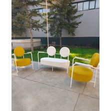 Azra Mobilya Venüs Koltuk Takımı Beyaz Iskelet – Modern Koltuk Seti | Ofis ve Ev Kullanımı | Soft Kumaş