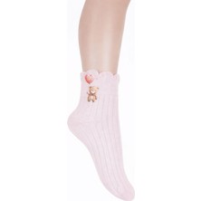 Ugly Duck Kalpli Ayıcık Detaylı Soket Çorap - Pembe