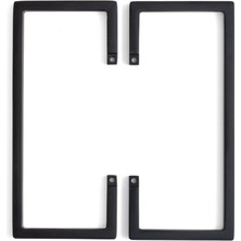 System 4703 Alt Taban Kulp Yarım Tek Adet - Siyah Renk 96 mm (Iki Delik Arası Mesafe)