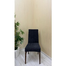 Baby Face Kumaş Lastikli Kaymaz Esnek Sandalye Koruyucu Örtü - Antrasit - Iki Adet