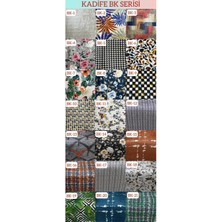 Desenli Baskılı Kadife Elastik Esnek Sandalye Koruyucu Örtü - Model Bk-05 - Dört Adet