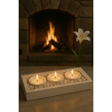 Akanart Taş Dekorlu Tabaklı Beton Mum