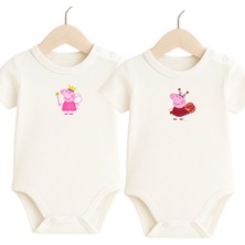 Babytex Bebek Body&zıbın 2li %100 Pamuk Bebek Body Baskılı Bebek Zıbın