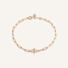 Aja Infinity Link Çok Taşlı Altın Bileklik