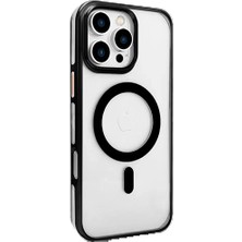 Genel Tedarik iPhone 16 Pro Max Gleam Pc Sert Magsafe Kılıf - ŞEFFAF-SIYAH-(5796) - EMTHBA7413-2273