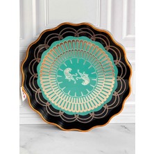 Rossev Imperial Turkuaz Yuvarlak Tepsi