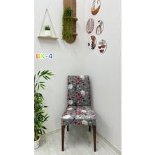 Desenli Baskılı Kadife Elastik Esnek Sandalye Koruyucu Örtü - Model Bk-04 - Iki Adet
