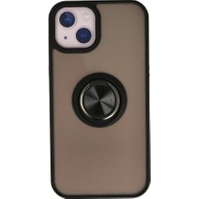 Genel Tedarik iPhone 15 Kılıf Montreal Yüzüklü Silikon Kapak - SIYAH-(5796) - EMTHBA8737-3213