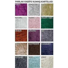 Parlak Kadife Kumaş Standart Işıltılı Lüks Sandalye Koruyucu Örtüsü - Mint - Dört Adet