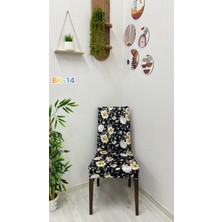 Desenli Baskılı Kadife Elastik Esnek Sandalye Koruyucu Örtü - Model Bk-14 - Bir Adet