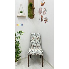 Desenli Baskılı Kadife Elastik Esnek Sandalye Koruyucu Örtü - Model Bk-11 - Beş Adet