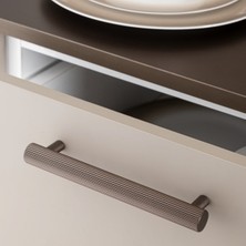 System 9733 Silindir Çizgili Kulp Koyu Bronz Saten Renk 160 mm (Iki Delik Arası Mesafe)