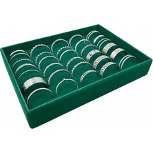 Megass Dekor Süet Kumaş Yeşil Renk 34/24 cm Batırmalı Bileklik Kelepçe Tablası