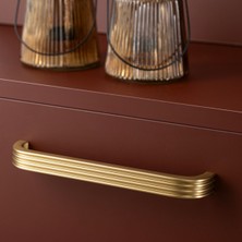 System 8312 Modern Çizgili Kulp Altın Saten Renk 480 mm (Iki Delik Arası Mesafe)