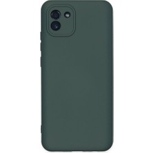Genel Tedarik Samsung Galaxy A03 Kılıf Nano Içi Kadife Silikon - Koyu YEŞIL-(5796) - EMTHBA1165-3121