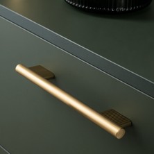 System 9486 Modern Düz/çizgili Kulp Altın Saten Renk 224 mm (Iki Delik Arası Mesafe)