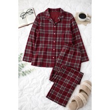 Nisanca Büyük Beden Kışlık Düğmeli Gömlek Pijama Takımı