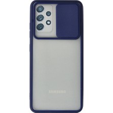 Genel Tedarik Samsung Galaxy A72 Kılıf Palm Buzlu Kamera Sürgülü Silikon - LACIVERT-(5796) - EMTHBA1025-9802