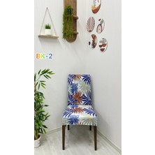 Desenli Baskılı Kadife Elastik Esnek Sandalye Koruyucu Örtü - Model Bk-02 - Üç Adet