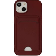 Genel Tedarik iPhone 14 Plus Kılıf Kelvin Kartvizitli Silikon - BORDO-(5796) - EMTHBA8346-6985