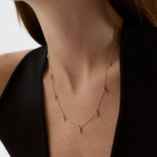 Aja Eloria Sıralı Çok Taşlı Altın Kolye