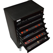Brio Hareketli Takım Dolabı 7 Çekmece Pro Max 267 Parça Siyah Dolu
