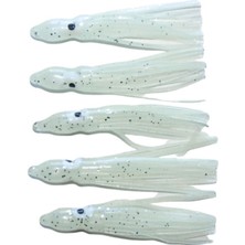 Genba 5'li Paket Ahtapot Silikon Yem 10 cm Fosforlu Yeşil